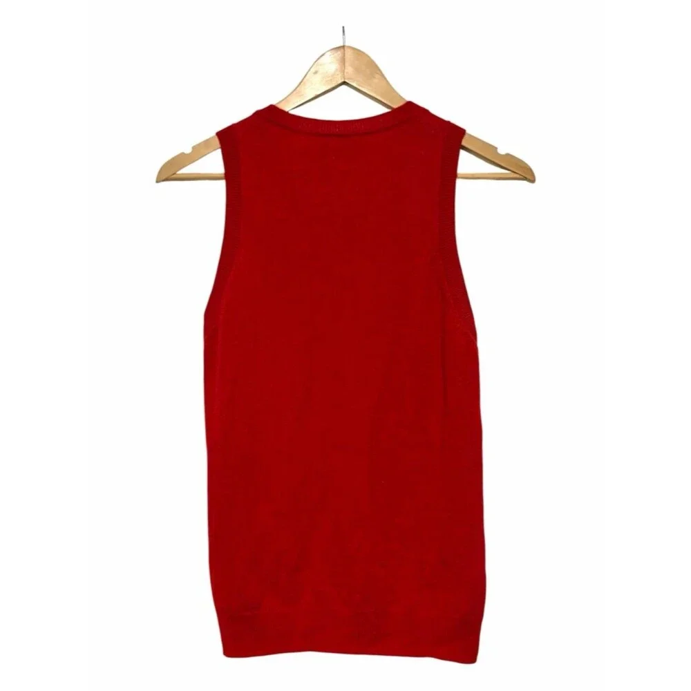 Reformation Reese Red Cashmere Blend V Neck Tank XS EUC